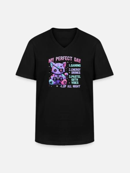 Pastel Goth Soft Goth Gaming Gamer - Men's V-Neck T-Shirt - black