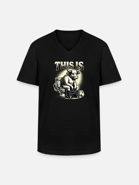C’est de l’humour de toilettes à la connerie - T-shirt col V Homme - noir