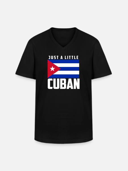 Gewoon een beetje Cubaanse Cubaanse vlag Cubaanse trots - Klassiek mannen T-shirt met V-hals - zwart