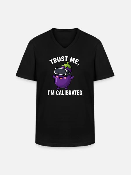Eggplant Comic Saying Gamer Cartoon - Men's V-Neck T-Shirt - black