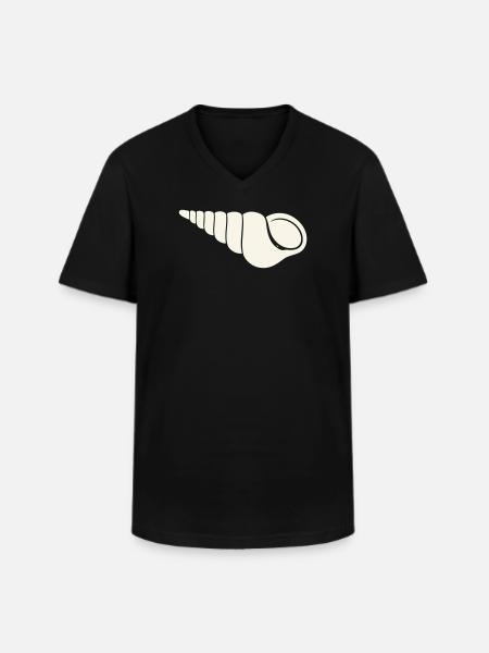 Coastal spiral shell sketch - Men's V-Neck T-Shirt - black
