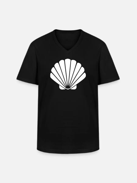 Scallop Shell Vacation Beach Travel Gift - Men's V-Neck T-Shirt - black