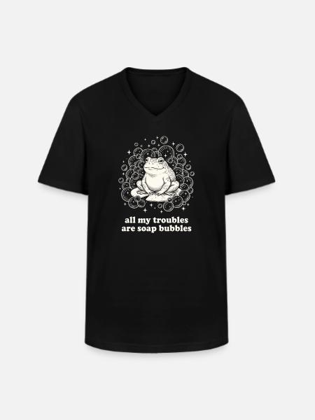 All My Troubles Are Soap Bubbles - Men's V-Neck T-Shirt - black