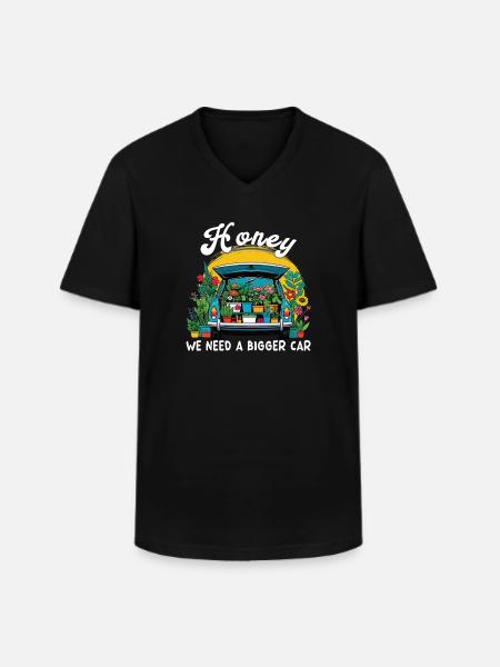 Funny gardening fun mothers - Men's V-Neck T-Shirt - black