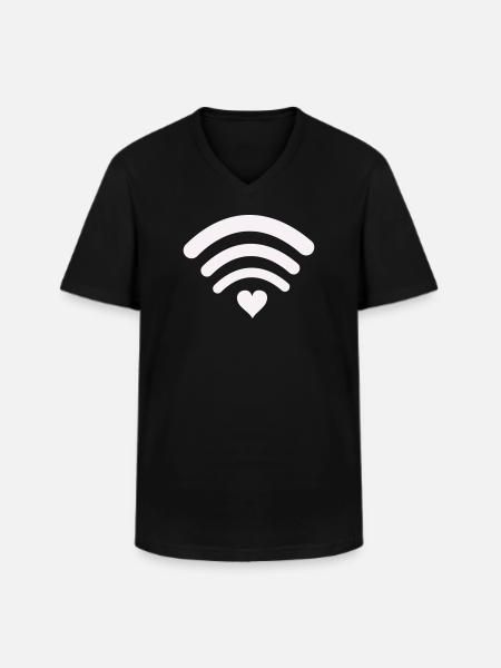 Wifi Love Heart Wifi Design - Men's V-Neck T-Shirt - black