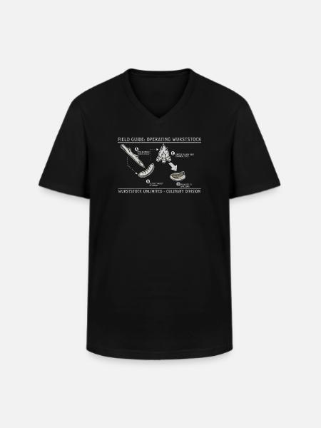 Sausage stick Field Guide Grill Art - Men's V-Neck T-Shirt - black
