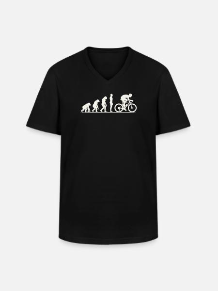 Évolution du gravel - T-shirt col V Homme - noir