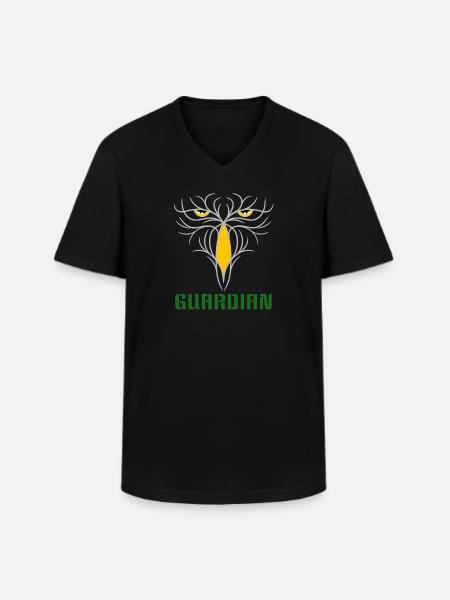 GUARDIAN - Taktisches Raubvogel-Design - Männer-T-Shirt mit V-Ausschnitt - Schwarz