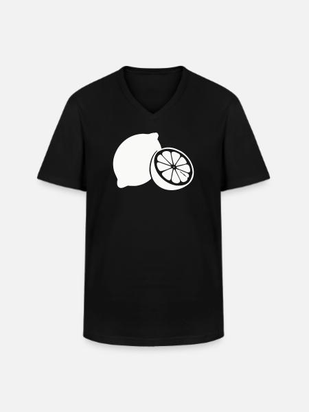 Citrus Silhouette Lemons - Men's V-Neck T-Shirt - black