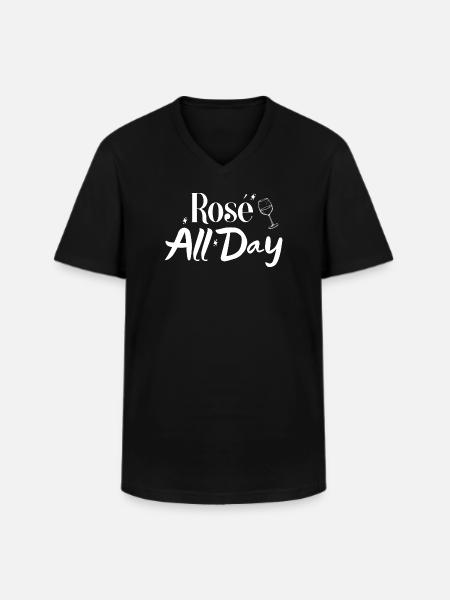 Rosé all day - Men's V-Neck T-Shirt - black