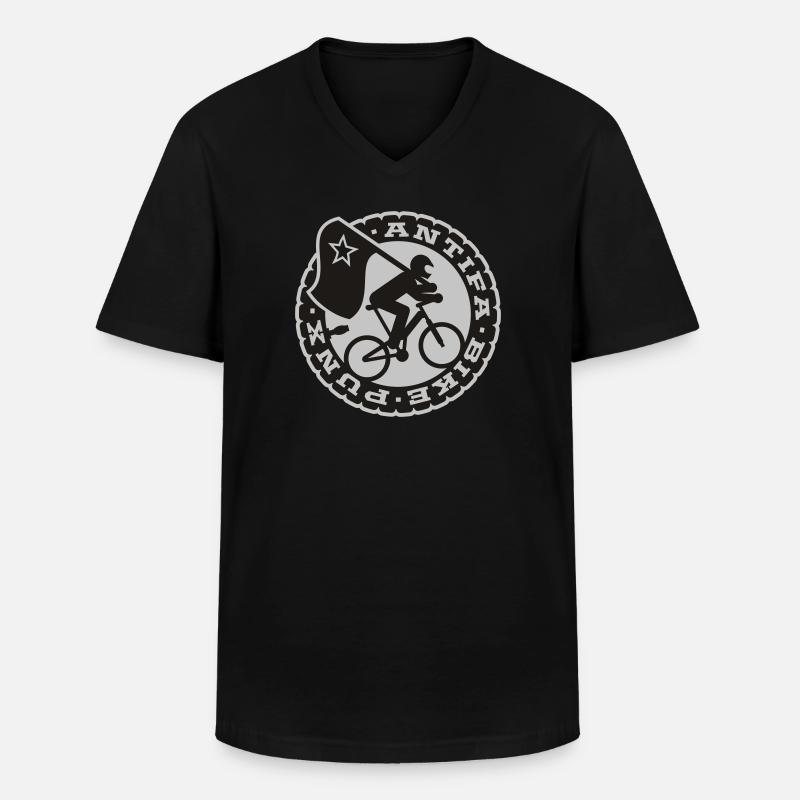 bike punks - Männer-T-Shirt mit V-Ausschnitt - Schwarz