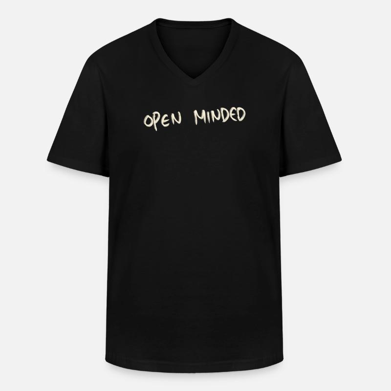 Open minded - Männer-T-Shirt mit V-Ausschnitt - Schwarz