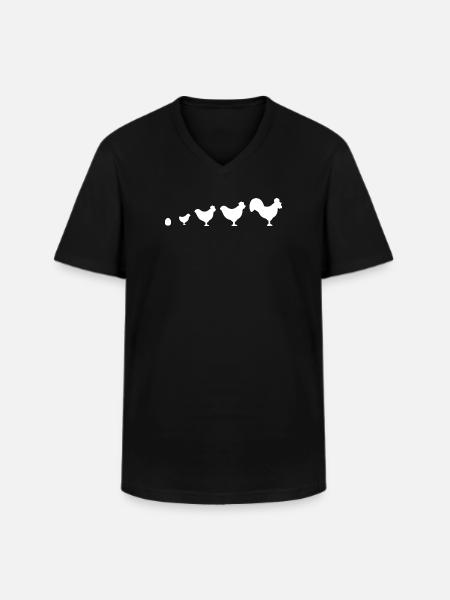 Evolution Farmer Chicken Rooster Funny - Men's V-Neck T-Shirt - black