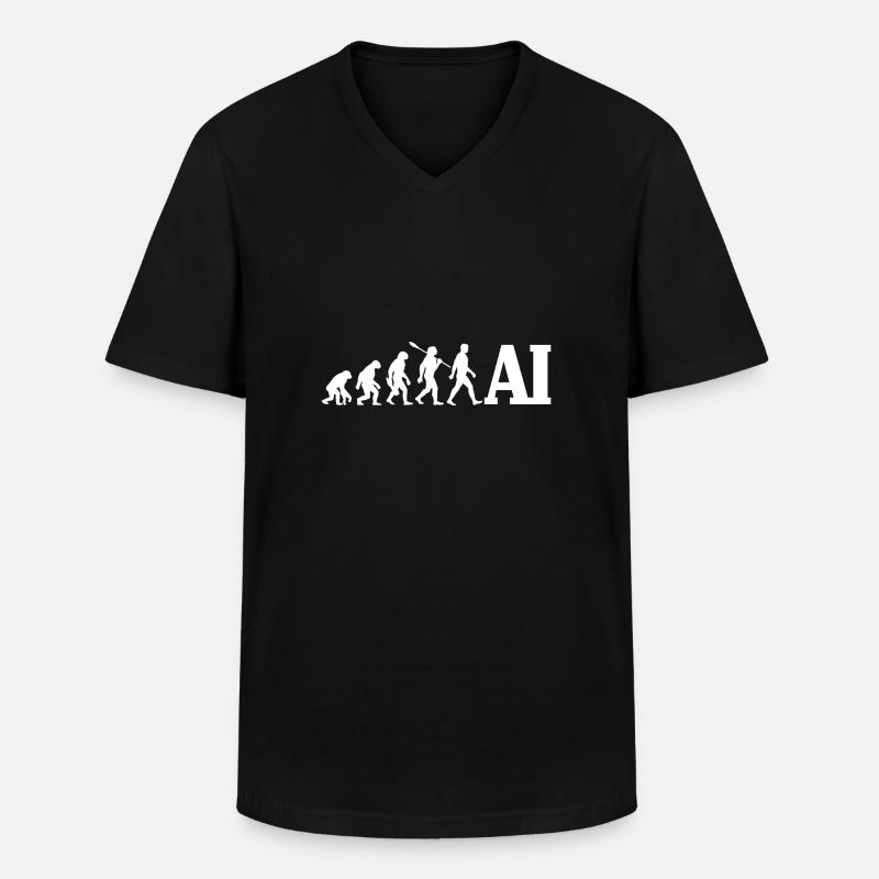 Evolution - Artificial Intelligence - AI - Men's V-Neck T-Shirt - black