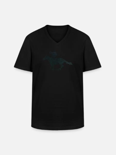 Course Équitation Équitation Équitation Équitation - T-shirt col V Homme - noir