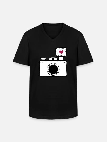 Camera love - Men's V-Neck T-Shirt - black