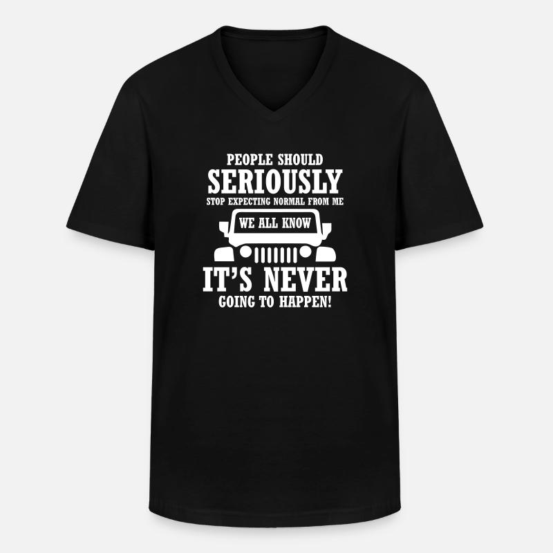 jJeep Seriously - Männer-T-Shirt mit V-Ausschnitt - Schwarz