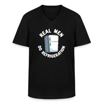 Funny refrigeration engineer refrigeration mechanic gift - Men's V-Neck T-Shirt - black - Front - AI Model Male 178 dark (178cm)