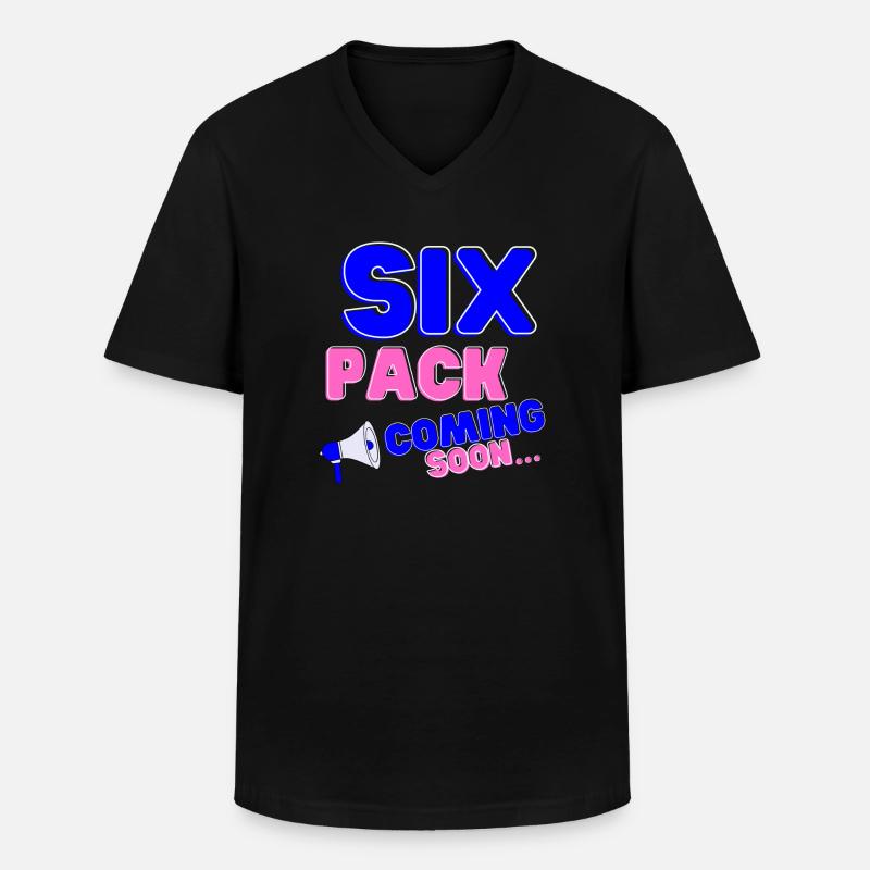 Six Pack Coming Soon 35 - Männer-T-Shirt mit V-Ausschnitt - Schwarz