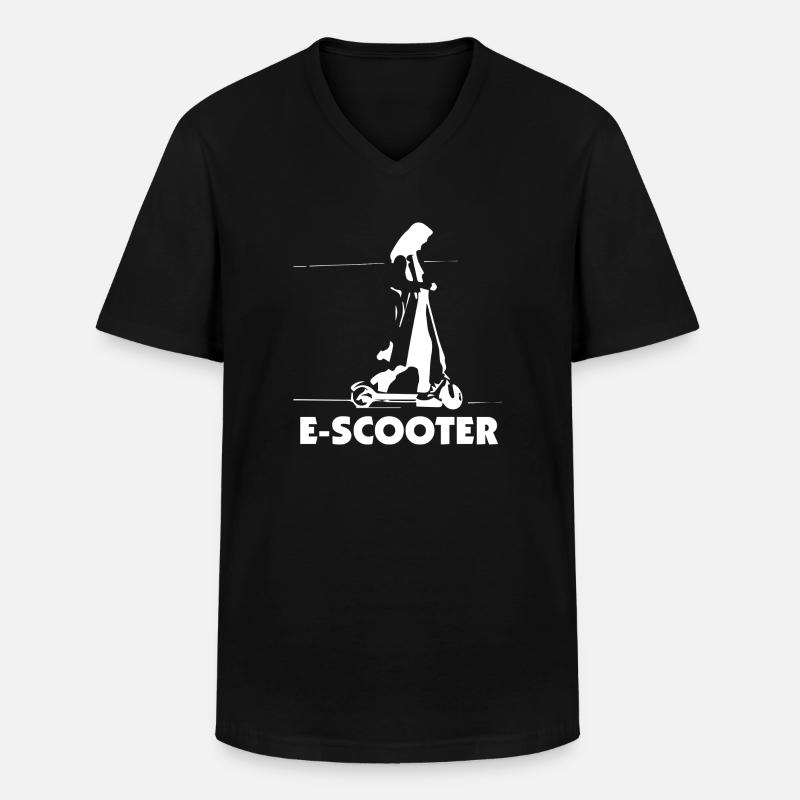 E-Scooter E-Roller Scooter - Männer-T-Shirt mit V-Ausschnitt - Schwarz