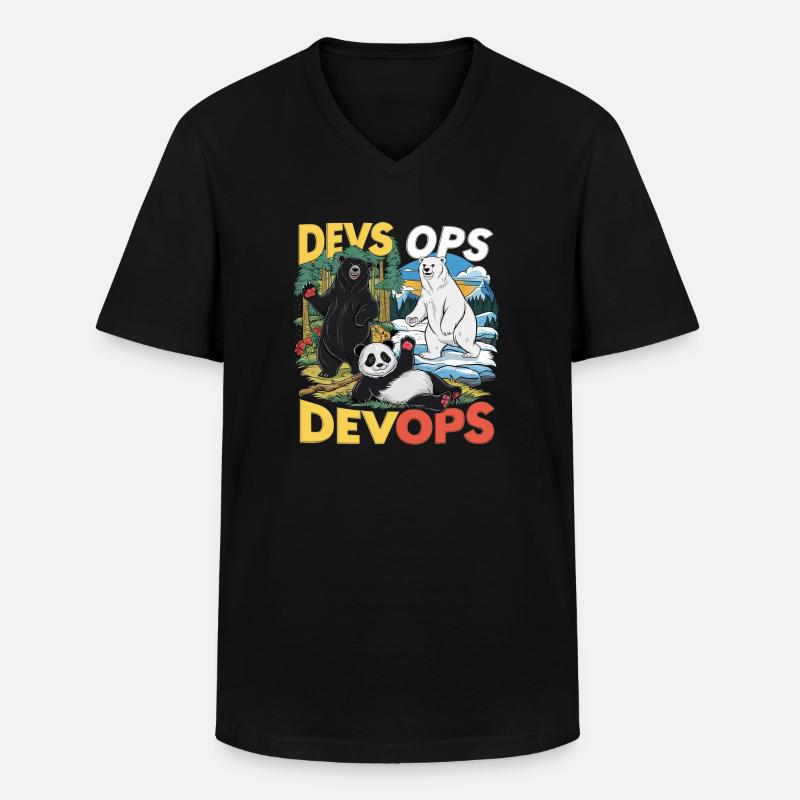 Devops - Männer-T-Shirt mit V-Ausschnitt - Schwarz