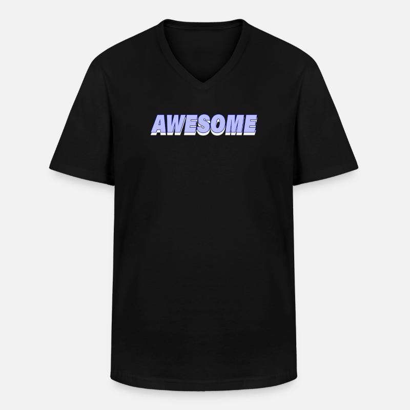 AWESOME - Männer-T-Shirt mit V-Ausschnitt - Schwarz