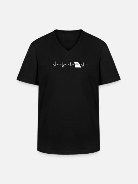 Missouri State Map Camo Silhouette Design - Men's V-Neck T-Shirt - black