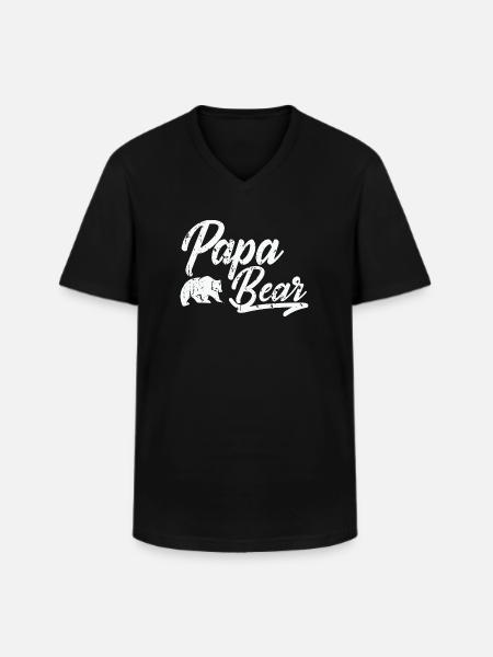 Papa Bear - Men's V-Neck T-Shirt - black
