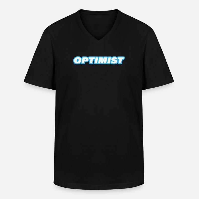 OPTIMIST - Männer-T-Shirt mit V-Ausschnitt - Schwarz