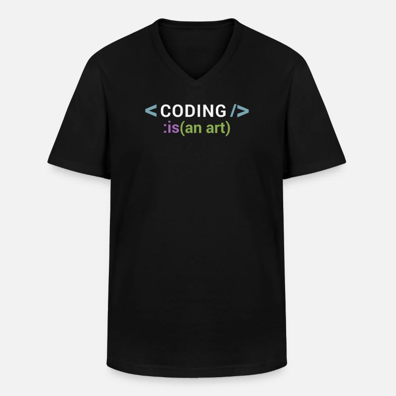 Programmieren ist eine Kunst - Männer-T-Shirt mit V-Ausschnitt - Schwarz