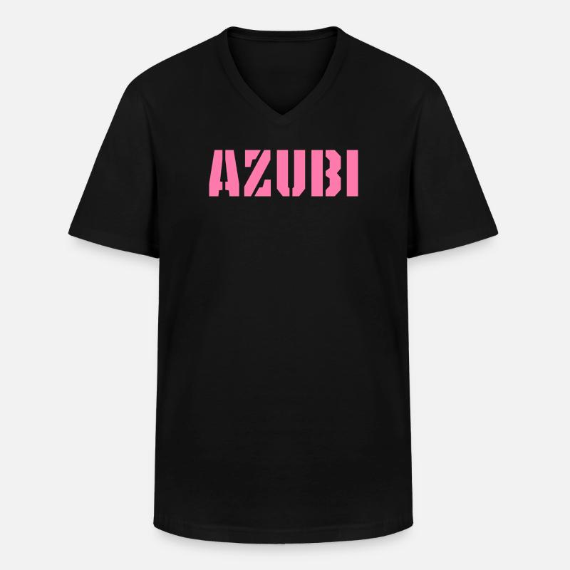 Azubi Tshirt 5 23 rosa - Männer-T-Shirt mit V-Ausschnitt - Schwarz