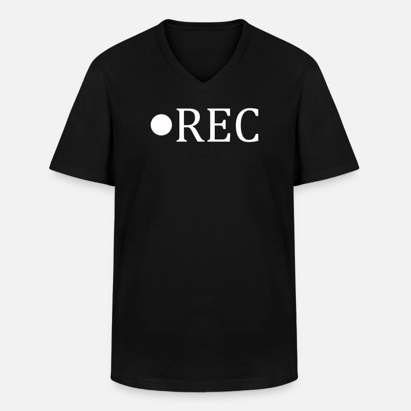 Rec - Männer-T-Shirt mit V-Ausschnitt - Schwarz