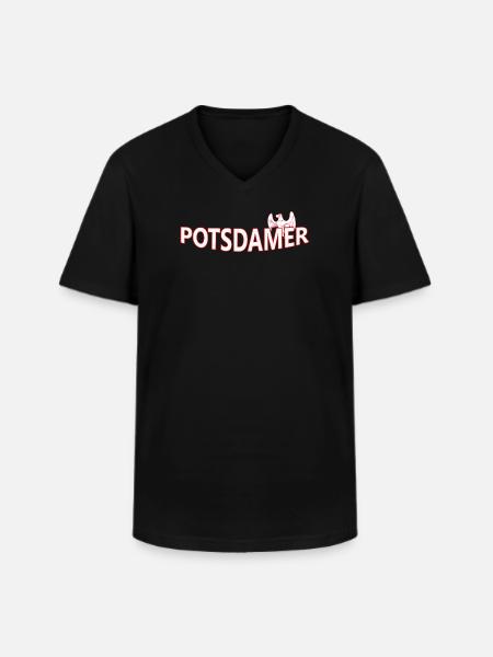 POTSDAMer - T-shirt col V Homme - noir