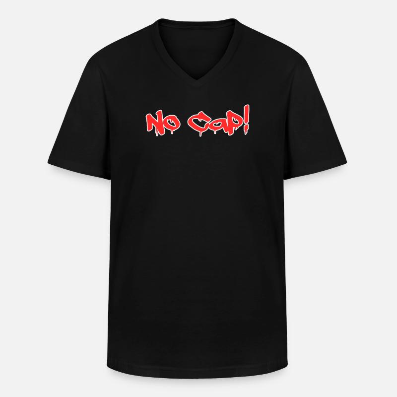 No Cap! - Graffiti Style - Männer-T-Shirt mit V-Ausschnitt - Schwarz