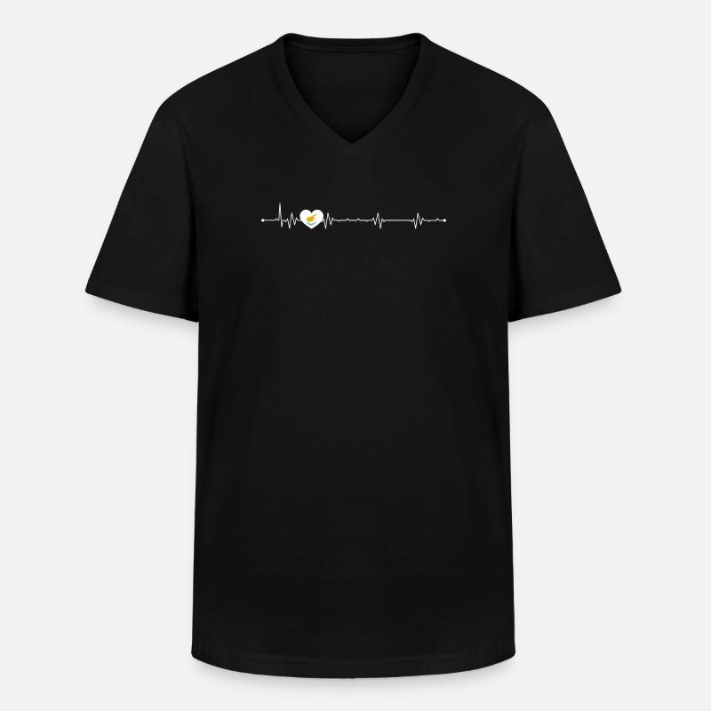 Bird Within Pulse Heart - Men's V-Neck T-Shirt - black
