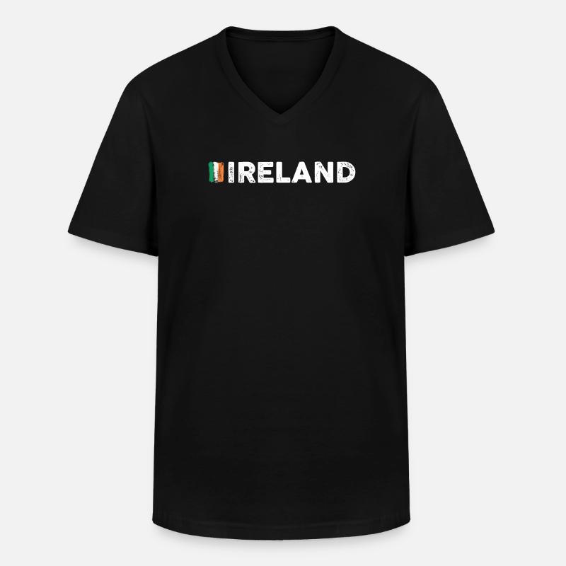 Flagge Irlands - Männer-T-Shirt mit V-Ausschnitt - Schwarz