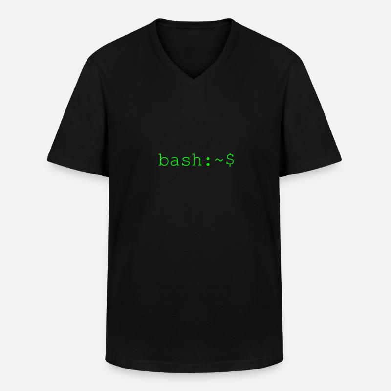 Linux bash shell console - Männer-T-Shirt mit V-Ausschnitt - Schwarz