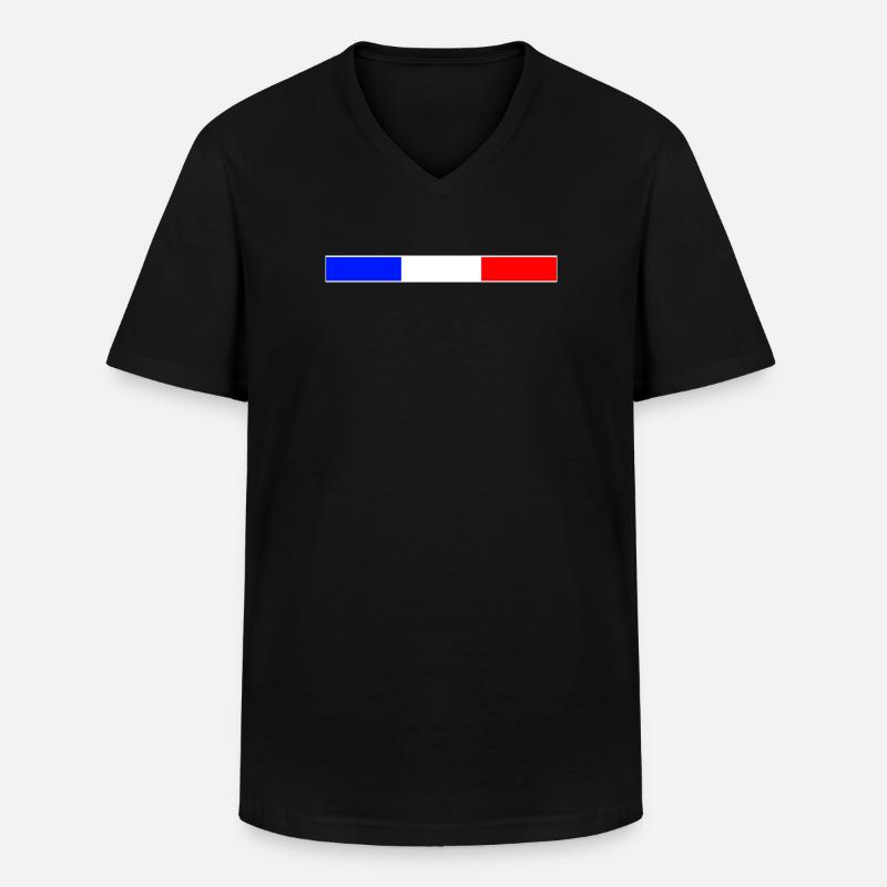 Frankreich - Männer-T-Shirt mit V-Ausschnitt - Schwarz