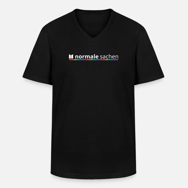 Normal Stuff Logo Rainbow - Men's V-Neck T-Shirt - black