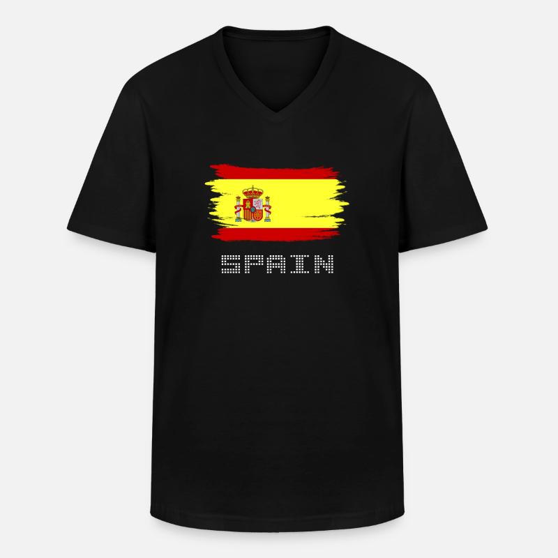 spain - Männer-T-Shirt mit V-Ausschnitt - Schwarz