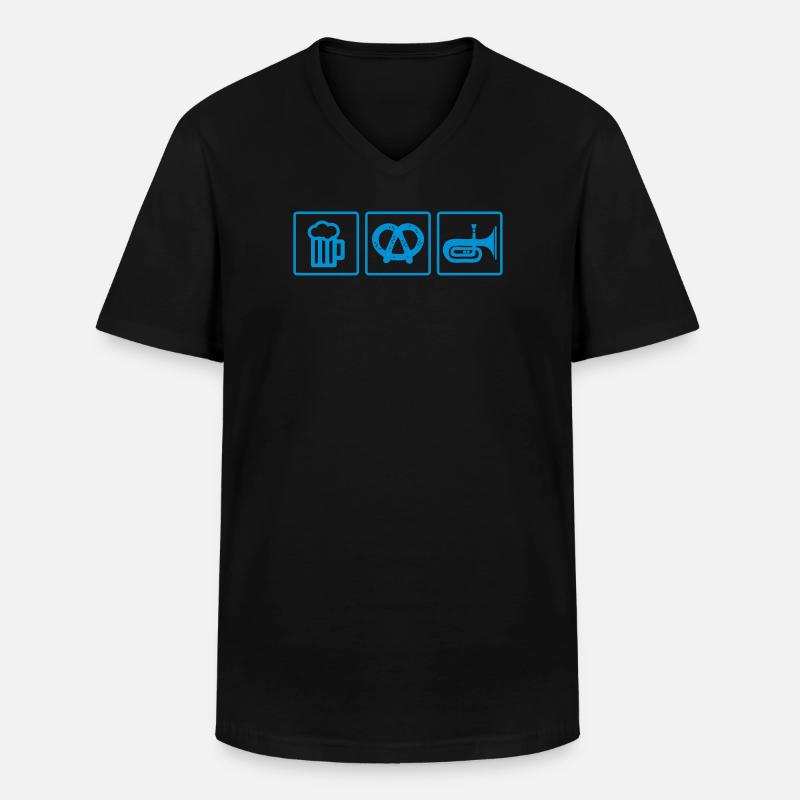 blasmusik bier - Männer-T-Shirt mit V-Ausschnitt - Schwarz