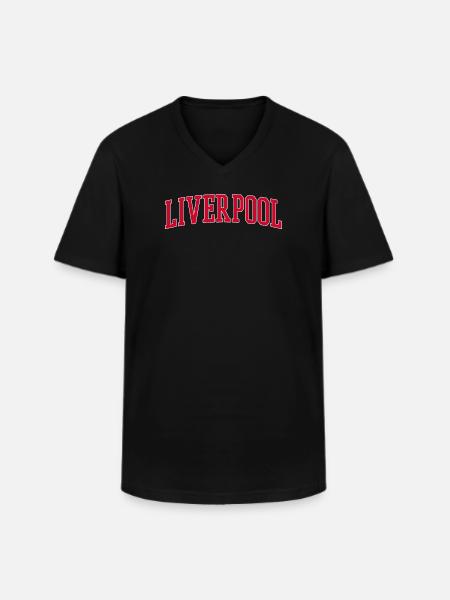 Liverpool Uk - Men's V-Neck T-Shirt - black