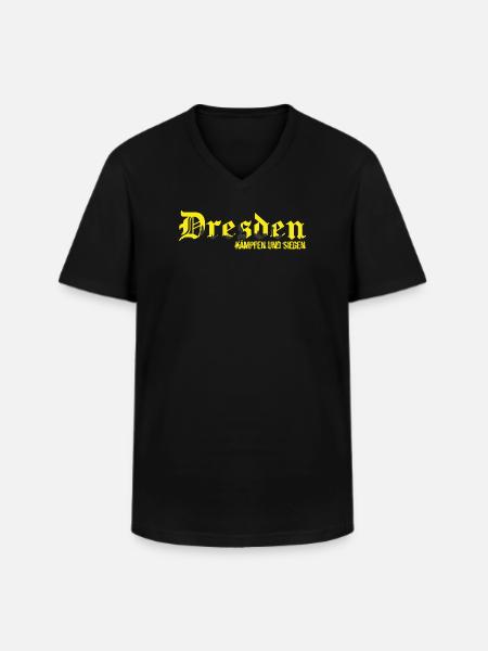 Dresden - Männer-T-Shirt mit V-Ausschnitt - Schwarz