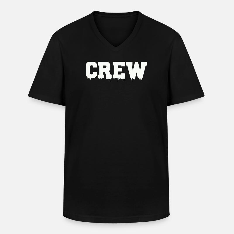 crew - Männer-T-Shirt mit V-Ausschnitt - Schwarz