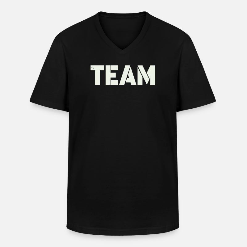 team - Männer-T-Shirt mit V-Ausschnitt - Schwarz