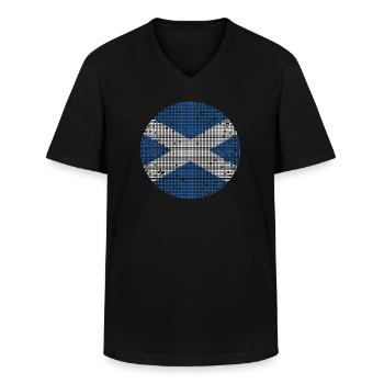 Scotland Flag Scottish Flag Alba GB UK - Men's V-Neck T-Shirt - black - Front - AI Model Male 178 dark (178cm)