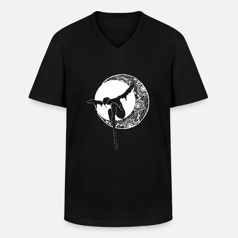 Mond der Spitze - Männer-T-Shirt mit V-Ausschnitt - Schwarz