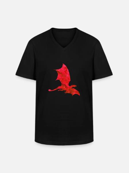 Drache - Männer-T-Shirt mit V-Ausschnitt - Schwarz