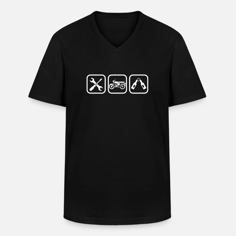 SImson, schrauben und Bier! - Männer-T-Shirt mit V-Ausschnitt - Schwarz
