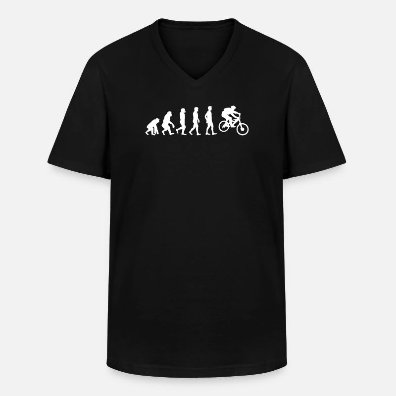 Évolution du cyclisme - T-shirt col V Homme - noir